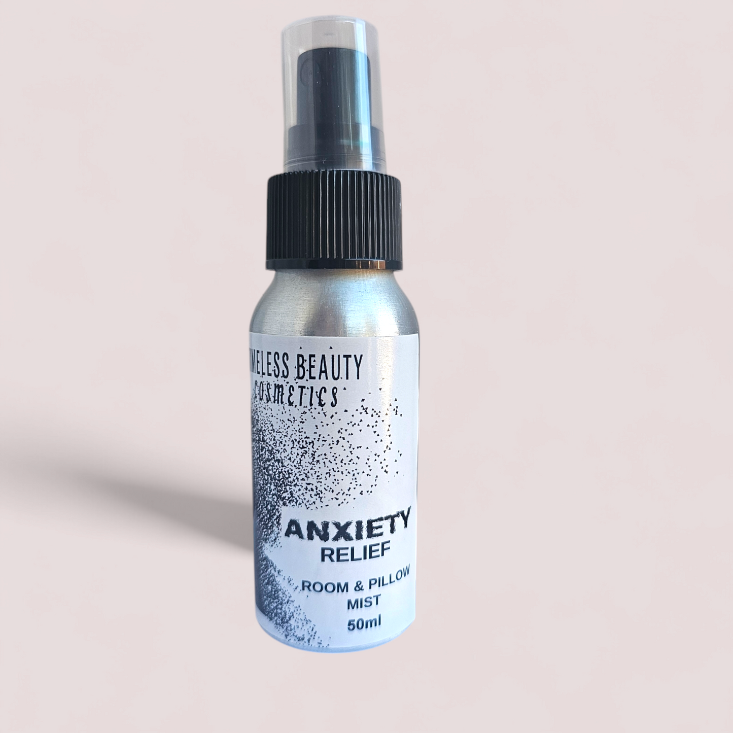 Anxiety Relief Pillow mist bottle with essential oil blend for stress reduction.